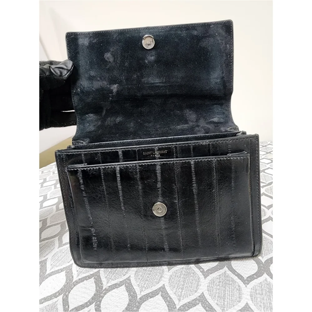 Saint Laurent Sunset eel crossbody bag Black